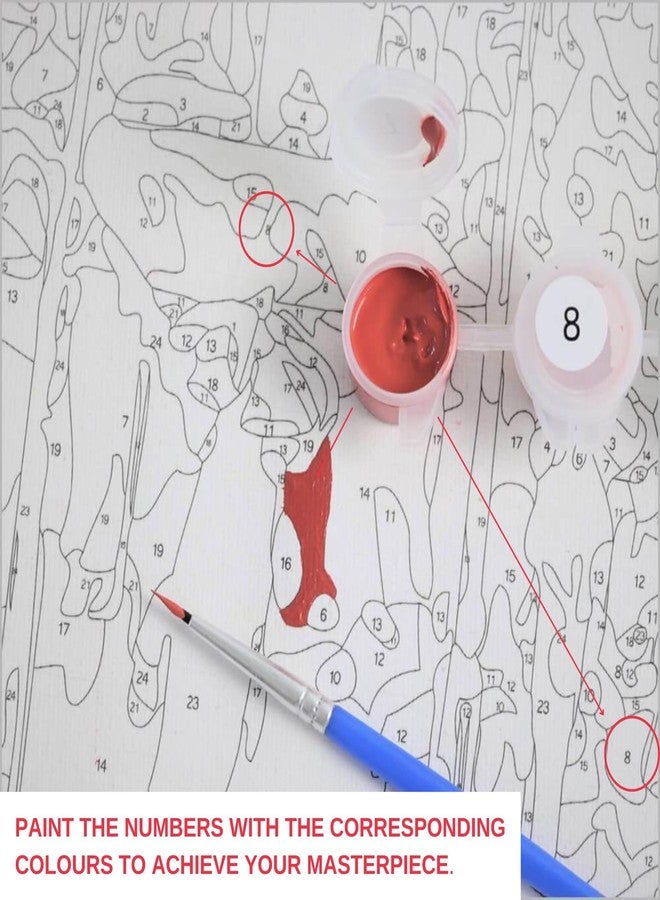 CRAFT MATE مجموعة كرافتميت الفنية والحرفية للرسم بالأرقام على قماش مؤطر، مناسبة للكبار والصغار | مجموعة الرسم بالأرقام المصغرة "المدينة الكبيرة" | 8 × 8 بوصة - Image 3